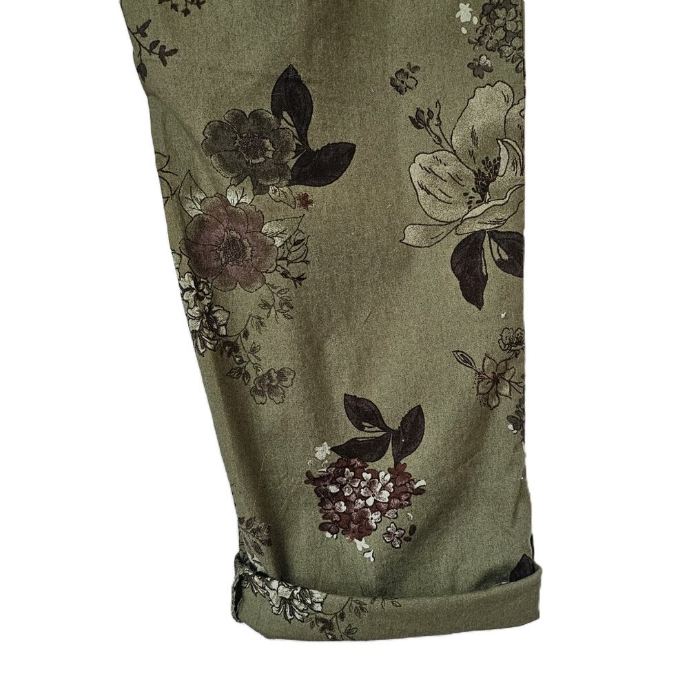 Democracy “Flex”-ellent Utility Pants – Floral Olive Green  Size 14 - Picture 14 of 16